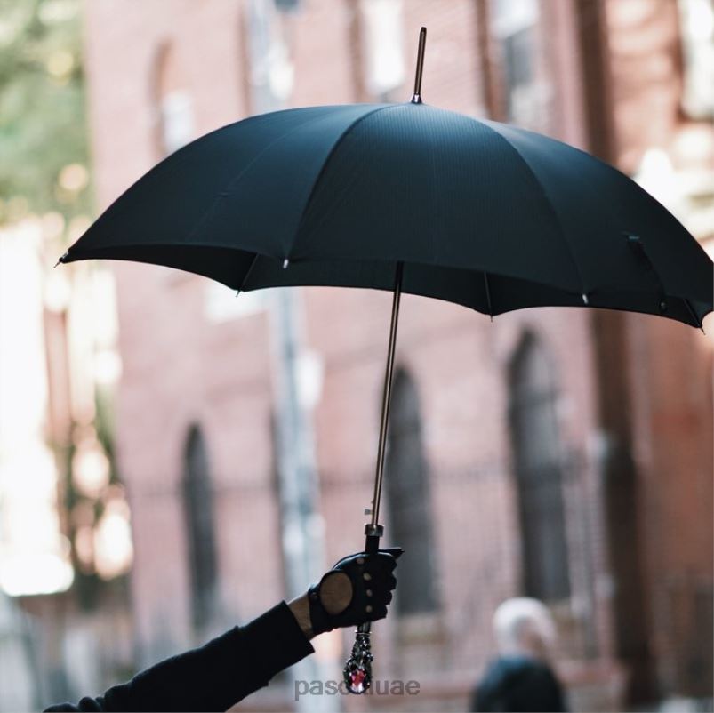 مظلة | 478 6768-1 w68 - مظلة سوداء بمقبض جوهرة حمراء فاخرة PASOTTI Z446V6